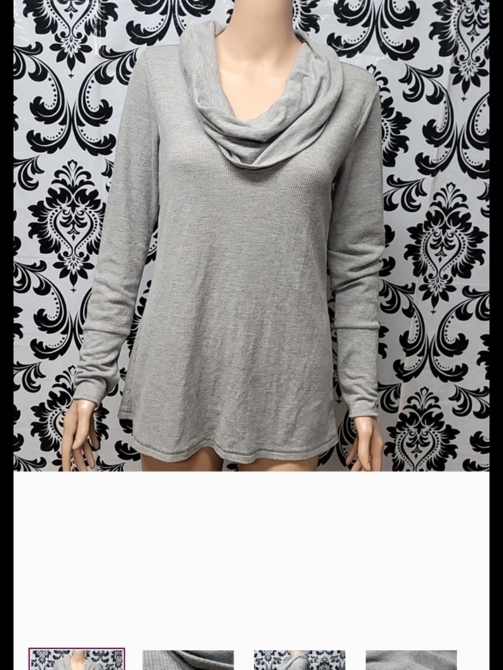 a.n.a Gray Waffle Knit Top